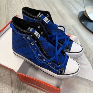 Blue Plaid High-Top men’s sz 9 Sneakers
